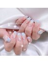 水色フレンチネイル♪