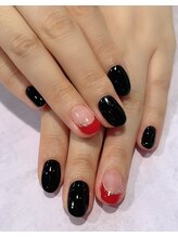 アートネイル アルファ(Art Nail ALUFA)/ブラック×レッド