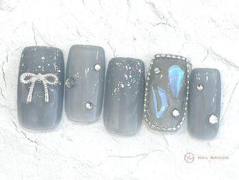 ネイルメゾン 池袋店(NAIL MAISON)/キラキラブルーネイル¥6980