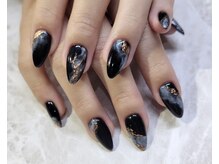 パーミル アイ アンド ネイル クマモト(permille ‰ eye&nail Kumamoto)/ブラック×ホワイトニュアンス