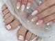 マリンネイル 麻布十番(Marin nail)の写真/【フットワンカラーストーン10粒迄☆フットバス＆フットケア付￥8900！】足元から気分が上がるご褒美ケア♪