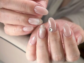 エムディーエーネイル(M.D.A NAiL)/キラキラクリア風フレンチ