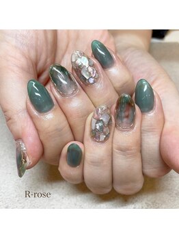 アールローズ(R-rose)/緑ニュアンス ¥8910