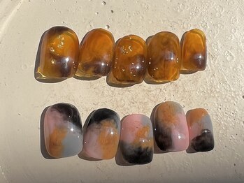 ニュアンスシンプル秋ネイル