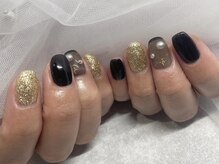 ネイル アンド まつげエクステサロン キュア(Cure)/ブラックパールネイル☆