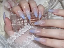 アムール(Amour)/ブルーカラー×パールリボン
