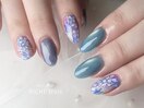 紫陽花ネイルのうるぷるネイル