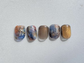 ネイルズキュー(NAILS CUE)/カラフル/夜空ネイル