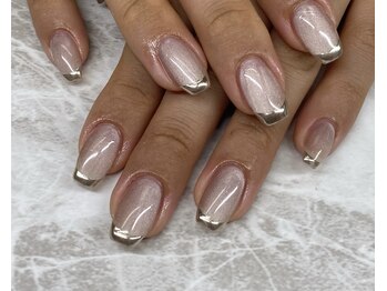 パーミル アイ アンド ネイル クマモト(permille ‰ eye&nail Kumamoto)/マグネット×ミラーフレンチ