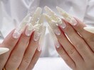 レース×リボンネイル