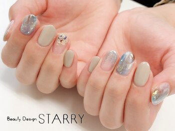 スターリー(STARRY)/くすみブル― ニュアンスネイル