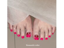 ロマンティックカラー(Romantic color)の雰囲気（夏おすすめ★ビビットカラーに親指キラキラアート）