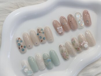 エヌ ネイルビューティ(N nail beauty)の写真/【韓国・ワンホン・ガーリー】女の子がときめく可愛いデザイン♪