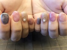 プラハネイル(+HER 美甲)/タイダイ×シアーカラー