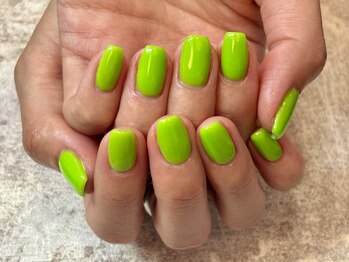 ガーデン ヘア&エステ&ネイル Garden/ネオングリーンワンカラー