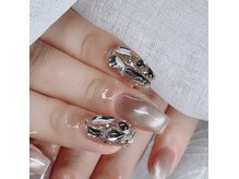 アンドネイルアンドビューティー(&NAIL and Beauty)/敷き詰めネイル　ビジューネイル