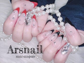 アルスネイル(Ars nail)/赤黒フレンチネイル