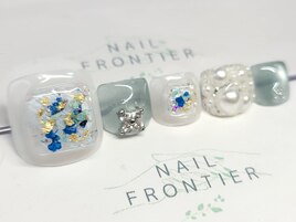 F梅雨押花ネイル11980円