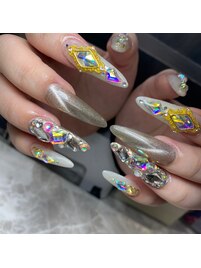 スカルプ　キラキラネイル