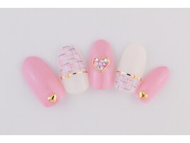 ピンクツイードネイル