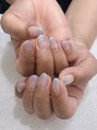 アールワークオブアート(R WORK OF ART) 水色ラメグラデーションにストーンを付けてみました!
