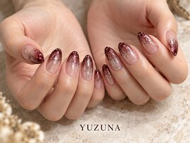 ボルドーラメグラデネイル