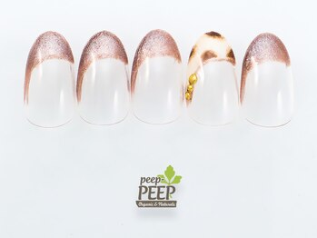 ピッピ 白金台店(peep PEEP)/斜めフレンチ+選べる1本アート