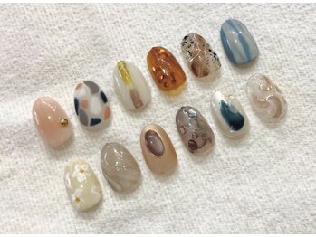 ラジット(L'AJITTO)の写真/人気のニュアンスデザインが豊富◇毎月のデザインのお悩みも解決◎美爪を保ちフォルムも洗練されたネイルへ