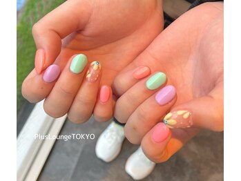 プルースラウンジ トウキョウ(Plus Lounge TOKYO)/カラフルトロピカルネイル♪