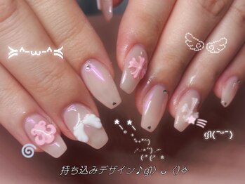 mimi.nail 吉祥寺 ウィッシュコア/バレエコア/長さだし/持ち込み/ガーリー/フィルイン/