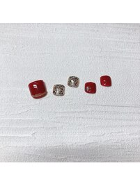 赤フットネイル