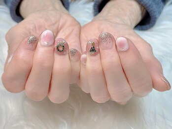 ヒールネイル(heal nail)/cheek×ラメグラデ×christmas