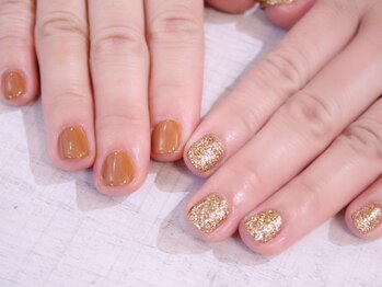 ラルネイル 大宮(Lull. nail)/*キャメル&ラメ*ワンカラー*