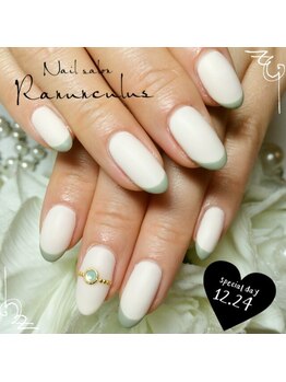 ラナンキュラス(Ranunculus)/お洒落☆マットフレンチNail