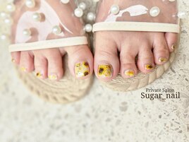 ゴッホ風ひまわりネイル
