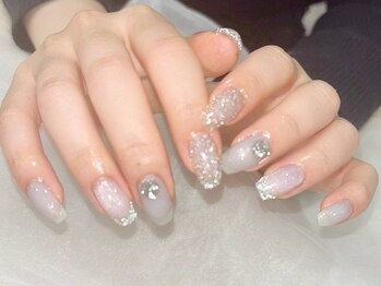 シルバー/ブライダルネイル