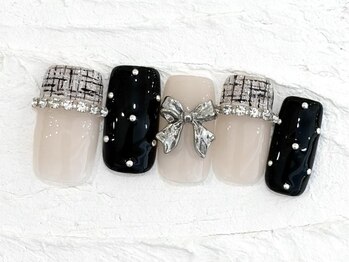 ネイルメゾン 池袋店(NAIL MAISON)/ツイードリボン¥6980