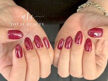 アテ(ate)/赤フラッシュネイル