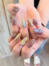 シンプル天然石ネイル