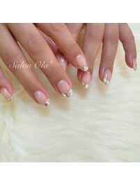 ガラスフレンチネイル