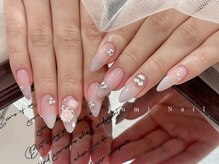 ワンホンネイル 新宿(Rumi Nail)/上品/ピンク/ローズ/ビジュー