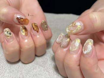 アイネイルズ 渋谷店(I nails)/ちぐはぐクリアニュアンス