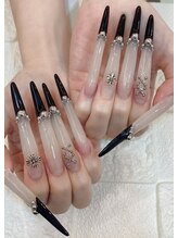 エスフィーネイルサロン ブリーユ(Esfy nailsalon Brille)/ロング黒フレンチ