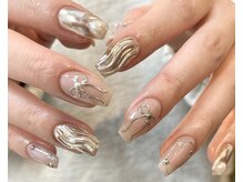 ルアナネイルナゴヤ(LUANA nail nagoya)/りぼんミラーネイル