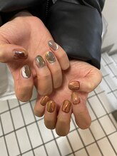 ユージューネイルルーム(UJU nail room)/チグハグマグネットミラーネイル