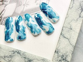 キラキラマーブルネイル