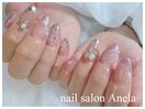 斜めフレンチで爪長効果◎♪