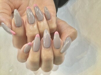 フリースタイル(Free Style)/☆グレー&ピンク春色フレンチ☆