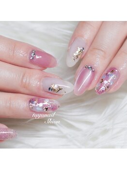 パラジェルピンク春ネイル