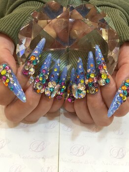 エスフィーネイルサロン ブリーユ(Esfy nailsalon Brille)/カラフルストーン盛々ネイル